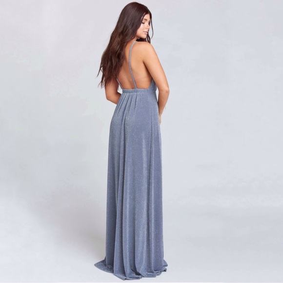 Show me your mumu weddings gray silver backless sleeveless Amanda maxi dress - Picture 2 of 10